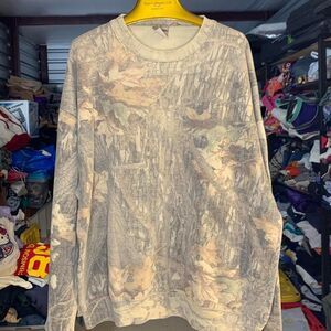 Vtg 90s Camo Jerzees Outdoors Mossy Oak Pullover Sweatshirt Size 2XLarge